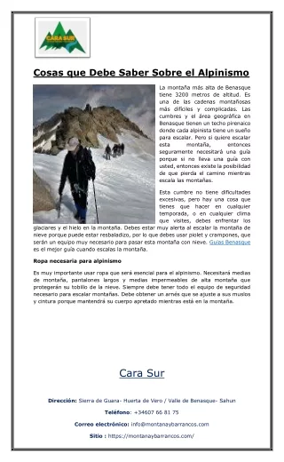 Cosas que Debe Saber Sobre el Alpinismo