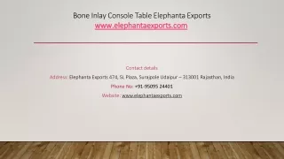 bone inlay console table elephanta exports