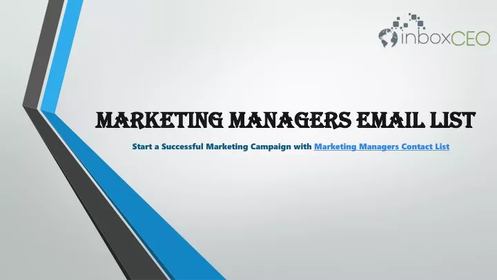 marketing managers email list