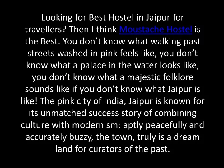 looking for best hostel in jaipur for travellers
