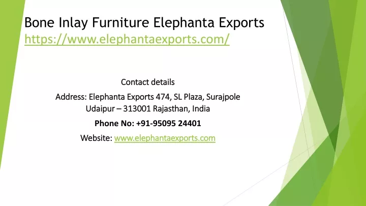 bone inlay furniture elephanta exports https