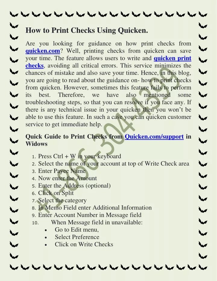 how to print checks using quicken