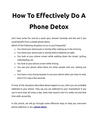 how to effectively do a