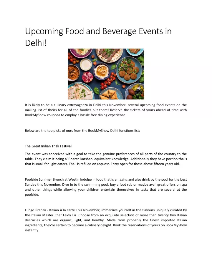 upcoming food and beverage events in delhi
