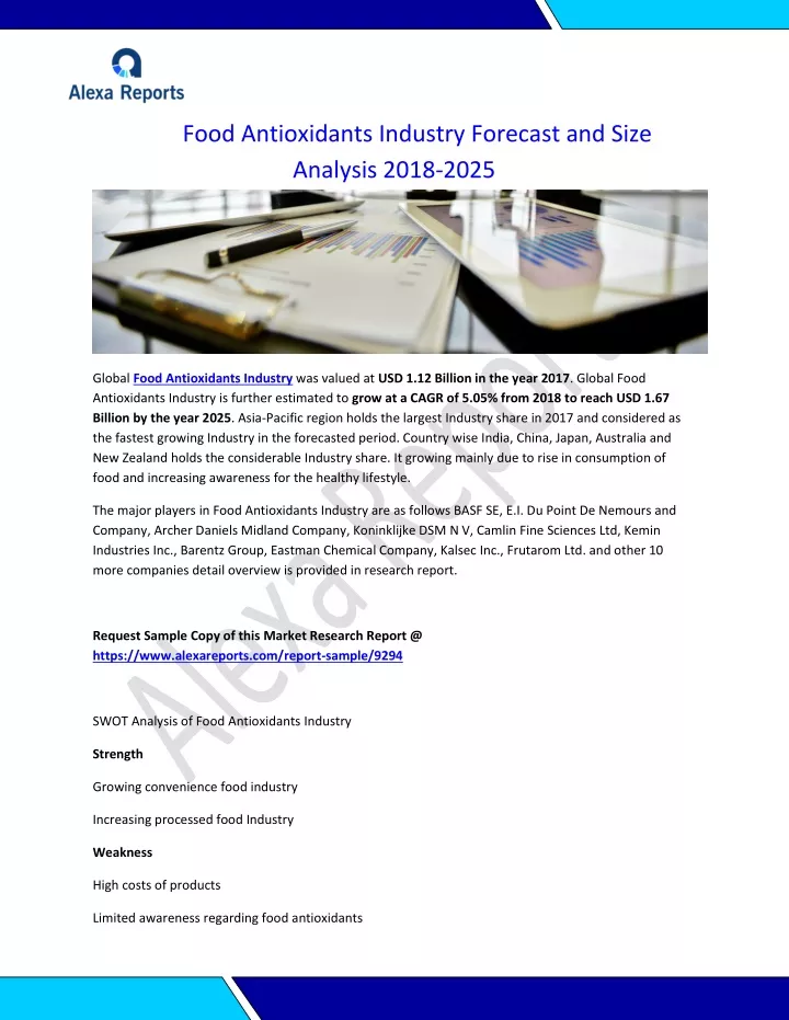 food antioxidants industry forecast and size
