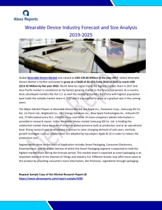wearable device industry forecast and size