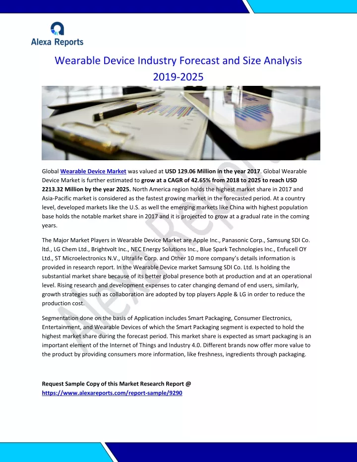 wearable device industry forecast and size