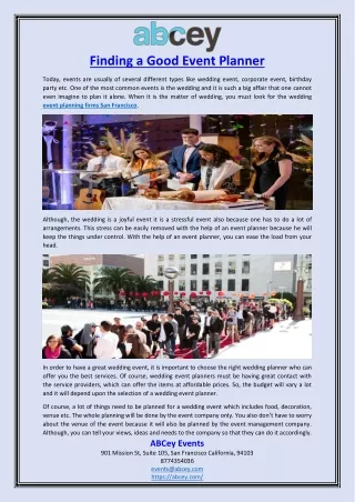 finding a good event planner