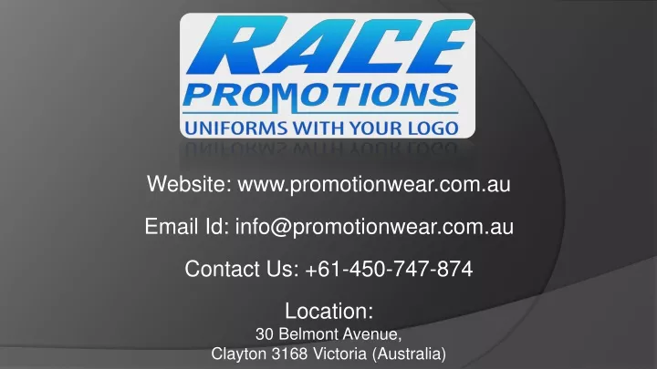 website www promotionwear com au
