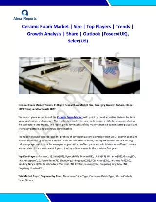 ceramic foam market size top players trends