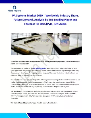 Global PA Systems Market Analysis 2015-2019 and Forecast 2020-2025