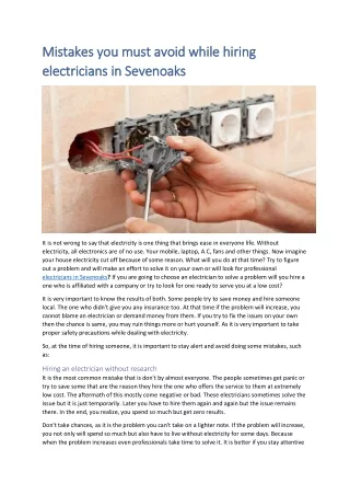 m mistake istakes s you must electricians