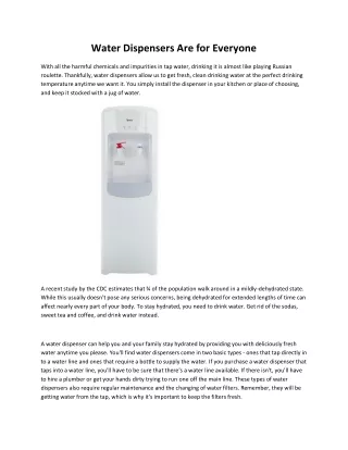 water dispenser essay