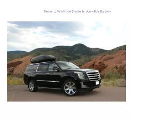 Denver to Vail Shuttle and Transportation