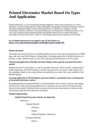 printed electronics market based on types