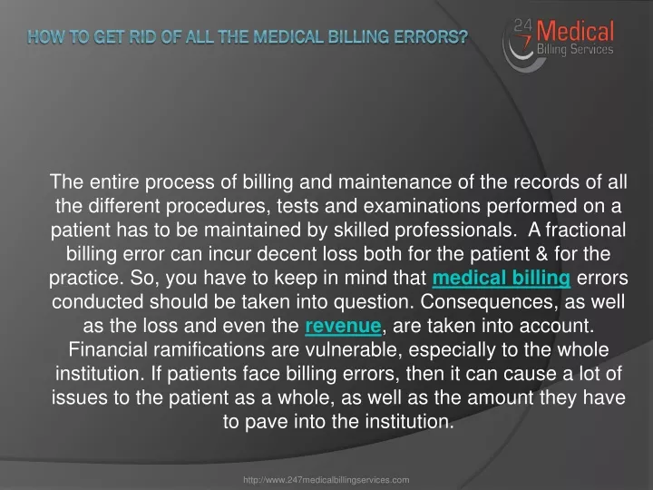 how to get rid of all the medical billing errors