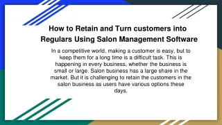 how to retain and turn customers into regulars using salon management software