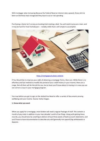 with mortgage rates increasing because