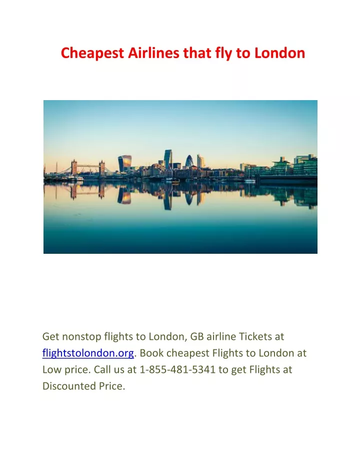 cheapest airlines that fly to london