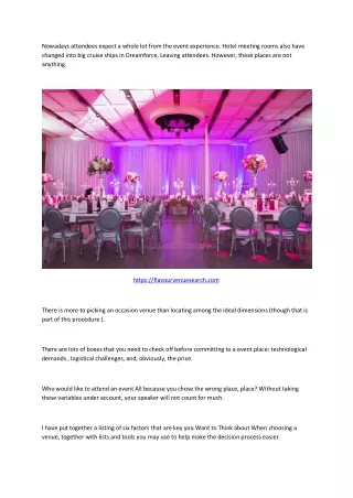 nowadays attendees expect a whole lot from