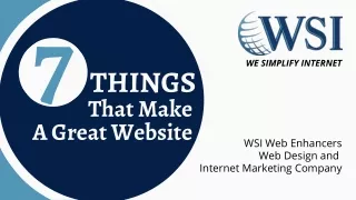 Seven Things that make a great website