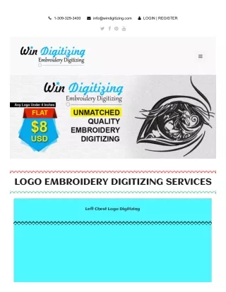 $8 Logo Embroidery Digitizing Service by Win Digitizing Company