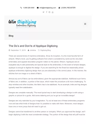 The Do’s and Don’ts of Applique Digitizing by Win Digitizing