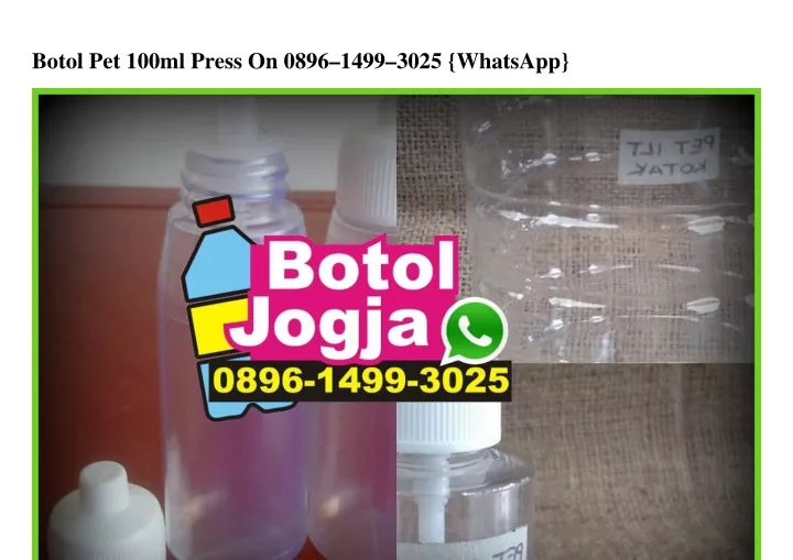 botol pet 100ml press on 0896 1499 3025 whatsapp