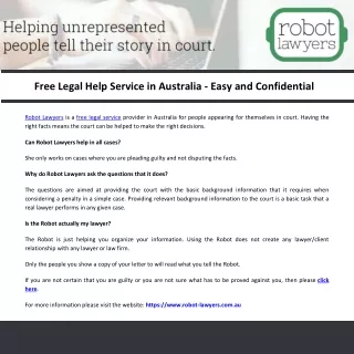 Free Legal Help Service in Australia - Easy and Confidential