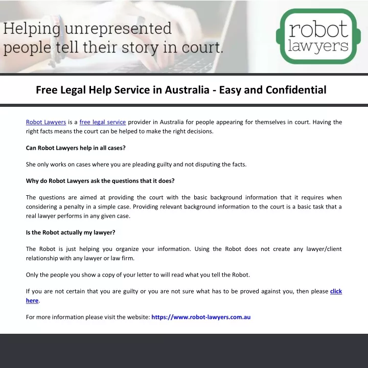 free legal help service in australia easy