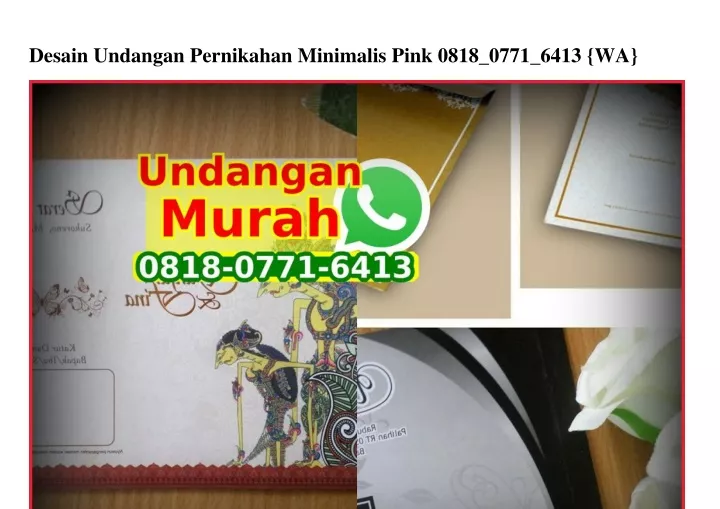 desain undangan pernikahan minimalis pink 0818