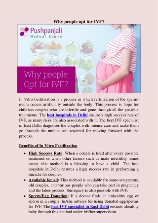 Why people opt for IVF ?