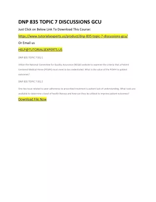 dnp 835 topic 7 discussions gcu