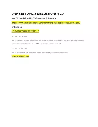 dnp 835 topic 8 discussions gcu
