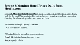 scrape monitor hotel prices daily from hotels com