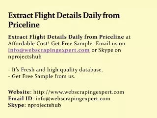 extract flight details daily from priceline