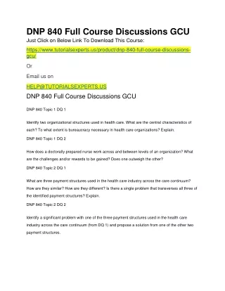 dnp 840 full course discussions gcu just click