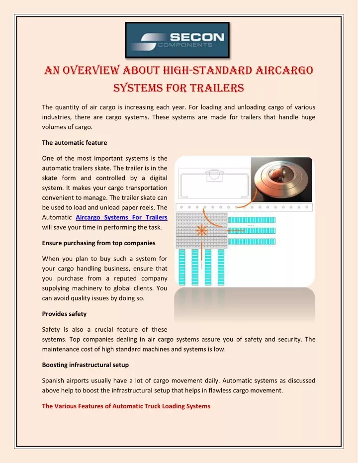 an overview about high standard aircargo systems