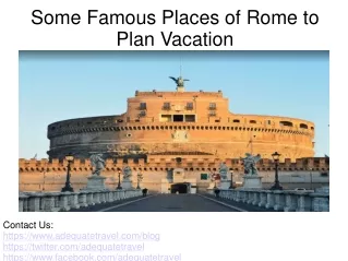 Some Famous Places of Rome to Plan Vacation