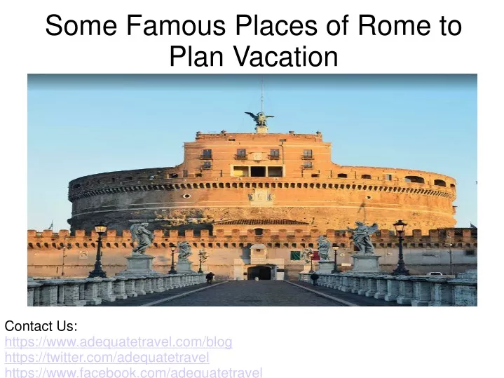 some famous places of rome to plan vacation