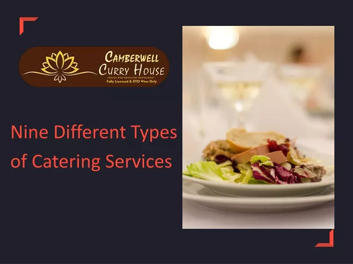 nine different types of catering services