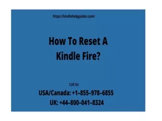 How To Reset Kindle Fire? Call  1–855–978–6855