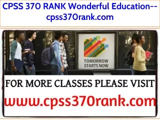 CPSS 370 RANK Wonderful Education--cpss370rank.com