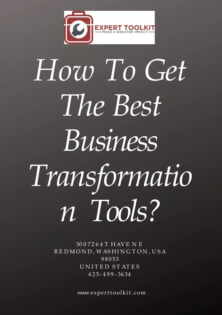 how to get the best business transformation tools