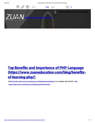 Top Benefits and Importance of PHP Language