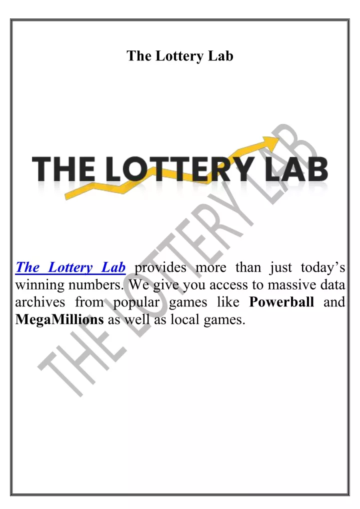 the lottery lab