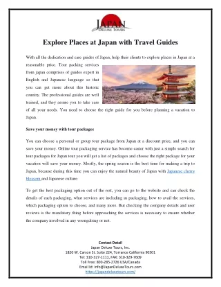 Explore Places at Japan with Travel Guides