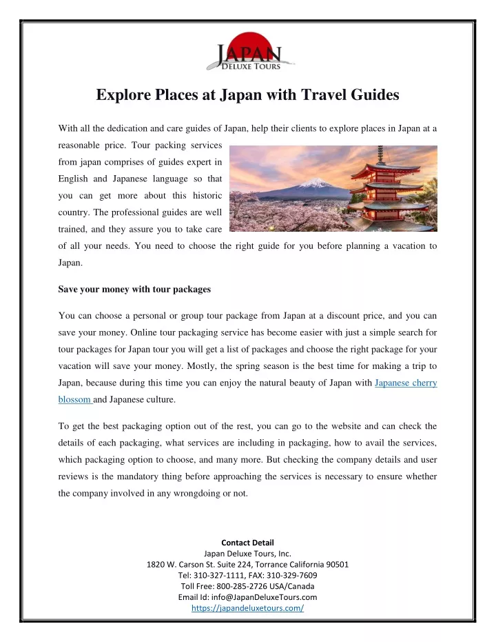 explore places at japan with travel guides