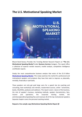 the u s motivational speaking market