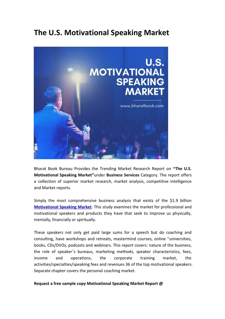 the u s motivational speaking market